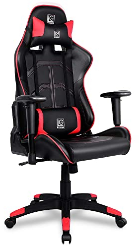 LC-POWER Gaming Stuhl Racing Stuhl Ergonomisches Design Höhenverstellbarer Schreibtischstuhl Sportsitz mit Verstellbaren Armlehnen und Wippfunktion