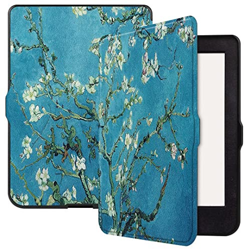 SATURCASE Coque pour Kobo Nia 6.0 2020, belle coque de protection à rabat en cuir PU et silicone ultra fine et légère avec fonction veille/réveil automatique (KN-5)