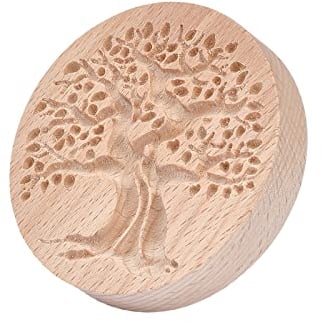 CHGCRAFT Baum des Lebens Muster Holz Ton Stempel für DIY Kreation Ton Werkzeug Ton Keramik Werkzeug