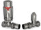 UK Radiators Chrome Thermostatic Radiator Valve and Chrome Lockshield Valve - Chrome Classy and Modern Design 1/2 x 15mm Straight Radiator Valve