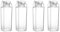 FYOBOT 4 PCS Clear Square Milk Juice Water Bottle Portable Plastic Cup Milk Carton Water Bottle Outdoor Camping Drinking Cup B