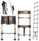 AutoBaBa Telescopic Ladder 2.6M Multi-Purpose Stainless Steel Extendable Ladder with Anti-Slip Feet, En131 Sturdy Loft Ladder Collapsible Ladder for Attic Roof, Silver