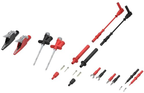 Electro PJP 426 Set aus Prüfspitzen + Messleitungen + Klemmhaken + Adapter + Krokodilklemmen