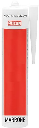 Silicone Sigillante neutro all'acqua senza solventi per Sigillare Sanitari, Lavabo, Doccia - Per Uso Esterno ed Interno - Formato 310 ml - Differenti Colori - Marrone