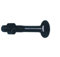 D-Work Boulons Tête Ronde Collet Carré 100 pièces 7 x 70 mm Acier Zingué Noir - D. 18 mm - Épaisseur 7 mm - Norme DIN 603/555