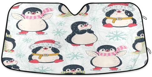 Frontscheibenabdeckung Süßer Pinguin Windschutzscheibe Faltbar Windschutzscheibenabdeckung Einfache Lagerung Autoscheibenabdeckung Für SUV Truck Auto M