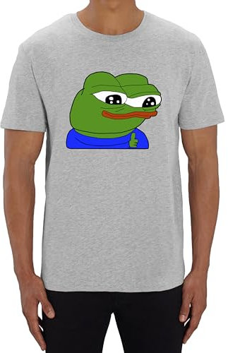 Thumbs Up Pepe The Frog Meme T-Shirt Classic Urban Tees Tops Herren Bekleidung, grau, L