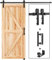 EaseLife Kit de quincaillerie pour porte de grange coulissante de 2 m et poignée pour porte simple, poulie en J basique, glisse facilement et silencieusement, facile à installer (kit de rail de 2 m