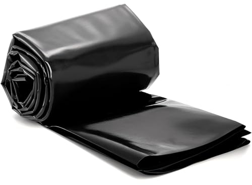 Teichfolie, 0,5 mm/20 Mil Dicke, Biegsames Schwarzes HDPE-Material, Leicht zu Schneiden und UV-beständig, Große Teichfolien für KOI Oder Fische, Enten und Wasserlandschaften(3.0x4.50m(10x15FT))