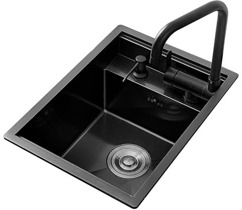Fregadero De Cocina Con Tapa Fregadero Oculto De Acero Inoxidable Nakajima Invisible Lavabo Pequeño De Una Sola Ranura (35x45cm)