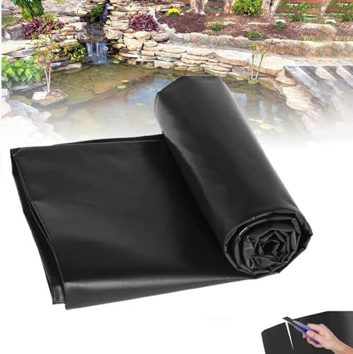 Ywanwj 4x5.5m Schwarz HDPE Teichfolien Schwerlast, für Blumen Gärtner Gewächshäuser Teiche Wasserauslese UV Stabil Teichfolie Poolfolie Hochwertige auch geeignet als Hochbeet Folie wasserdicht