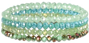 APMGONT Damen Kristall Perlen Armband, Mehrschichtiges Steine Armband, Mehrschichtige Kristall Stein Perlen Armbänder, Boho Modeschmuck Stapelbares Damen Yoga Armbänder für Frauen Mädchen