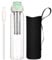 DEARRAY 1l / 1 litre Gourde d'eau en Verre avec Paille & Infuseur en INOX 1000ml Transparente Bouteille Verre avec Protection en Néoprène pour Thé en vrac, Café Infusé