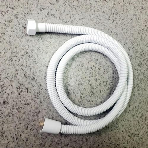 Tubo flessibile per doccia flessibile in acciaio inossidabile bianco da 1,5 m con doppia chiusura con camere d'aria Y-5111-B-white-150cm