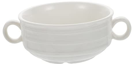 PRETYZOOM Bol À Ragoût À Double Poignée Élégant Et Fonctionnel Tasse À Soupe Simple En Céramique Convient Pour Les Occasions