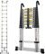 gymount Escaleras Plegables Aluminio, 4,1m Escalera Telescópica, Escalera Plegable Portátil, con Barra Estabilizadora y Ganchos Extraíbles Adecuado para Mantenimiento del hogar, Camping, Carga 150 KG