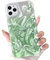 NITITOP Compatible for iPhone 11 Pro Max Case Cute Butterfly Pattern for Women Girl Glitter Laser Shiny Feather Yarn Style Aesthetic Shockproof Hard Protective Phone Cover - Green