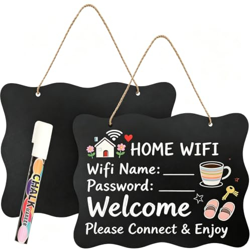 NANXJIUR Lot de 2 mini tableaux noirs avec ficelle - Grands tableaux noirs à suspendre - Tableaux décoratifs en bois pour bars et décorations pour occasions spéciales