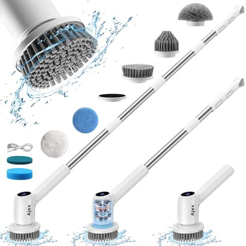 Ajex Brosse WC avec têtes de brosse remplaçables (brosse WC électrique)