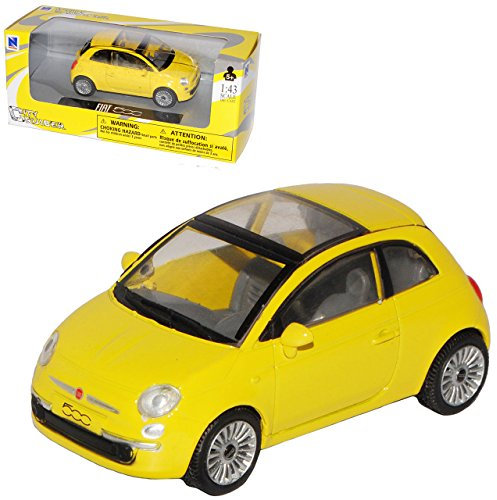 FIAT 500 Nuova Gelb Coupe Ab 2007 1/43 New Ray Modell Auto