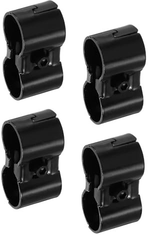 sourcing map 4 abrazaderas de tubo paralelas de doble puerto, conectores de metal de sillín de 1-1/8 pulgadas