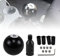 MILONEX Pomo para palanca de Cambios Diseño 8 Bolas Billar - Acrílico Negro Universal para 4/5/6 Velocidades, con Adaptador de Aluminio y Kit de Montaje para Vehículos