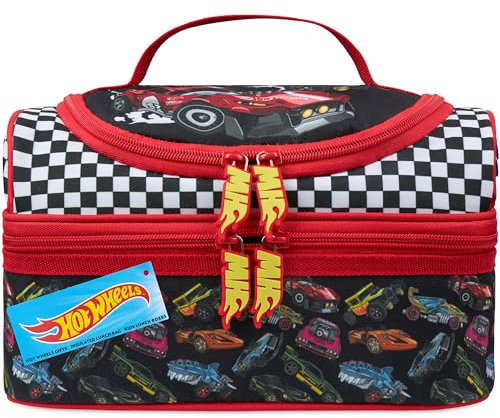 Get Trend Hot Wheels Bolsa Termica Porta Alimentos Infantil Bolso con Compartimento Comida Aperitivo para Escuela y Picnic (Multi Hot Wheels)