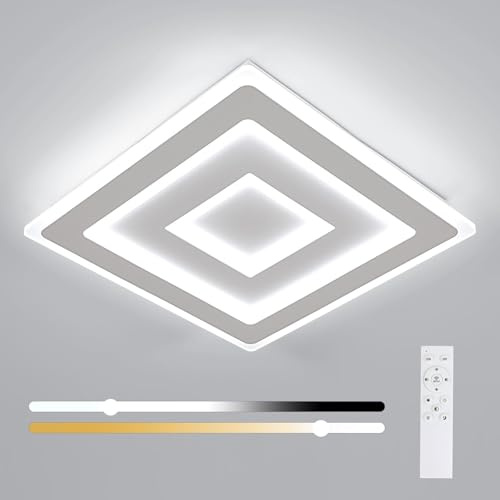 Osairous LED Ceiling Light Dimmable with Remote Control, 52W 5850LM Modern | Modern Ceiling Lamp, Squares Design Lighting 3000K-6500K for Living Room, Bedrooms, Dining Room, Kitchen, Corridor