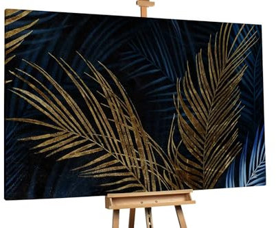 KunstLoft Ölgemälde 'Jungle Shades' 180x120cm | Original Handgemalte Gemälde | Modern | Blau | Leinwand-Bild Ölgemälde einteilig groß | Modernes Kunst Ölbild