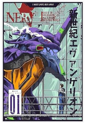 jdalcbe Neon Genesis Evangelion EVA Unit-01 Poster Leinwand Poster Schlafzimmer Dekor Landschaft Büro Zimmer Dekor Geschenk 20 x 30 cm