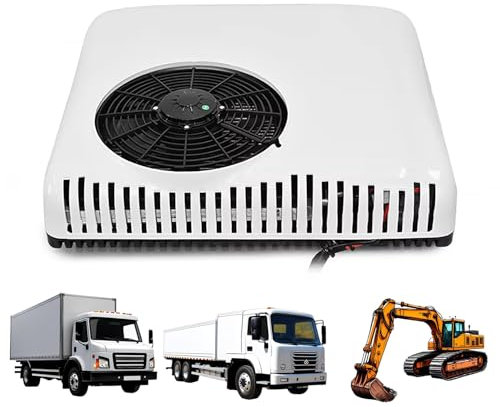 dosiwlatever Aire Acondicionado de Techo para autocaravanas de 24 V y 12 V con 220 W de Calor y frío, Flujo de Aire de 360°, enfriamiento rápido en 8 Minutos para Todo el vehículo,White12V