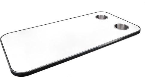 Tbest RV -Tisch -Top -Boot Yacht Tabletop Massivholz mit Edelstahlbecher Haltelable Arbeitsbereich für Wohnmobil 800 X 400 Mm (WHITE)