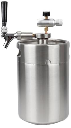 LEWLUIRZA Bierfass-Zapfanlage, 5-Liter-Mini-Bierfass & Fassspeer & Bierhahn & CO2-Ladegerät, Homebrew-Bier-Set