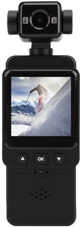 Wakects Caméra Vlogging 1080P, Caméscope avec Stabilisation électronique, Rotation de L'Objectif à 270 ° et 360 °, Objectif Grand Angle, écran de 1,53 Pouces pour Le Transfert de