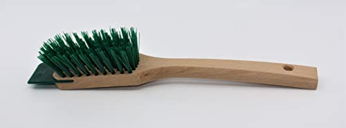 MAAJ RASENMÄHERBÜRSTE/GERÄTEBÜRSTE - Made IN Germany - BUCHENHOLZ + ELASTONBORSTEN + SCHABER - VEGAN