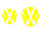Emblem Ecken Inlays Folie Aufkleber passgenau - Finest Folia K006/K007 (Neon Gelb)