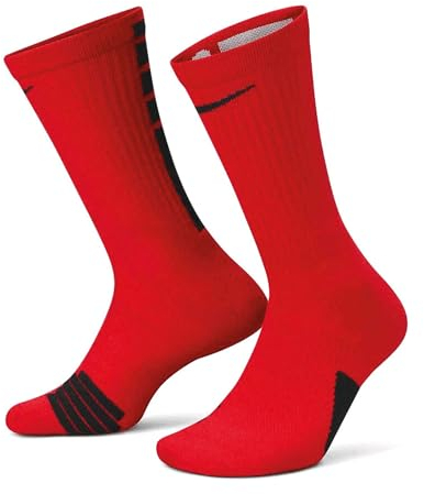 Nike Unisex-Adult Elite Crew Socks, University red/Black/Black, XL