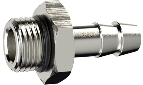 Beccuccio per tubo flessibile a vite, O-Ring, G 3/8, per tubo LW 8 mm, SW 20, MS vern, pressione di lavoro max. 25 bar Max. 80 °C