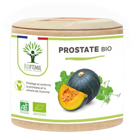 Prostate Bio - Bioptimal - Complément alimentaire - Courge Ortie Boldo - Protection & Confort Urinaire Homme - Troubles Miction et Hypertrophie - Fabriqué en France - Certifié par Ecocert - 60 gélules