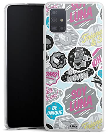 Slim Case kompatibel mit Samsung Galaxy A51 Silikon Handyhülle transparent Hülle extra dünn Soy Luna Disney Offizielles Lizenzprodukt