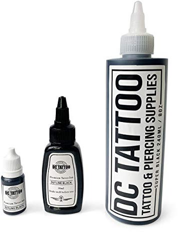DCTattoo Stick & Hand Poke - Black Tattoo Ink 10ml, 30ml or 240ml (10ml)