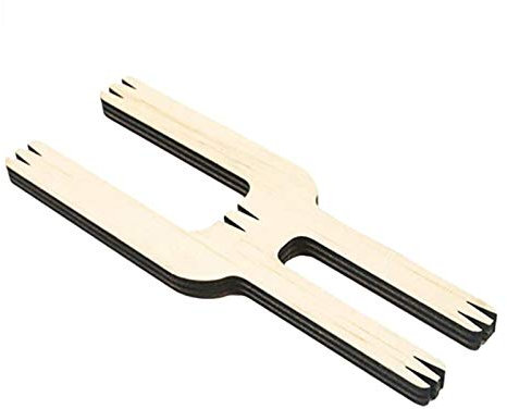 Forchetta per lavoro a maglia in legno tagliata a mano Lucet Forcella fatta a mano Braider Fluff Ball Weaver Knitting Tool per maglieria Cocheter tutti gli artisti in fibra (2PCS)