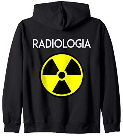 Felpa con Cappuccio Missione Salute Unisex Adulto Sanitario - Professionale Operatore Radiologia Reparto Ospedaliero Sanitario Nero Small