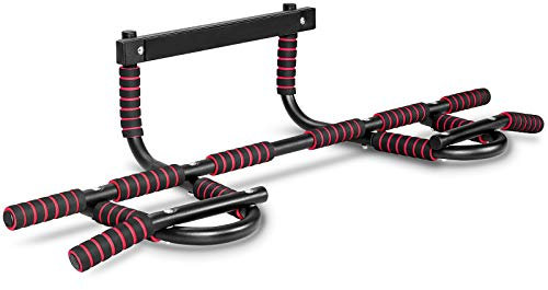 COSTWAY Barre de Traction sans Vis, Barre de Fitness Fixation Murale avec Poignée en Mousse, Coussins de Protection, Multi-Grip Pull Up Bar, Jusqu’à 136KG, Gym, Maison, 105 x 43 x 22,5 cm (Modèle 4)