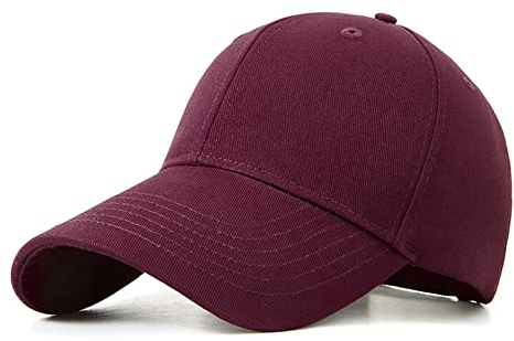 Bakicey Baseball Cap Unisex - Outdoor Sonnenhut Damen Herren Baumwolle Mütze Erwachsenen Casual Hip Hop Baseboard Kappe Verstellbar (Weinrot)