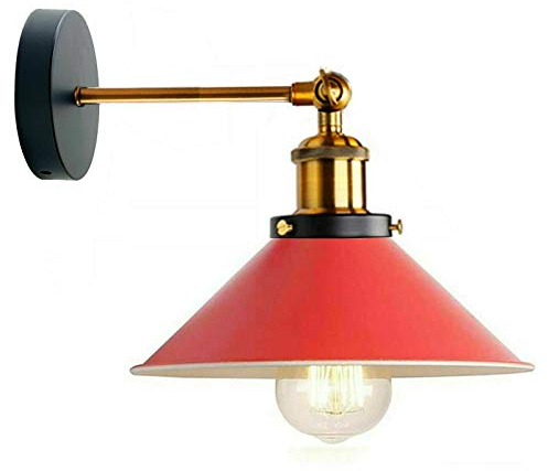 LEDSone Industrielle Metall Wand Lichter Innen Wand Leuchte Beleuchtung Wand Lampe Leuchte für Wohnzimmer Schlafzimmer Vanity Loft Cafe Bar (Rot)