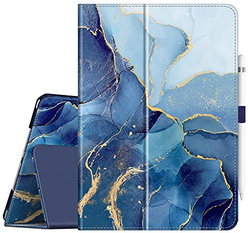 Fintie Folio Case for iPad 9th / 8th / 7th Generation (2021/2020/2019) 10.2 Inch - [Corner Protection] Premium Vegan Leather Stand Back Cover w/Pencil Holder, Auto Sleep/Wake, Ocean Marble