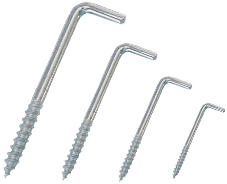 Generisch L-Haken gerade 90°, Schraubhaken Stahl verzinkt Winkel Haken mit Holzgewinde (5, 2,8 x 20 mm)