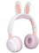 Cuffie Bluetooth 5.0 Pieghevoli con Microfono Simpatico Orecchio di Coniglio Cuffie Over-Ear Wireless per Bambini Verdi Adolescenti Adulti, 12 Ore di Ascolto, TF/Aux, 7 Modelli Integrati(Bianco Rosa)