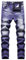 Kengue - Pantaloni Jeans da uomo slim fit strappati e dritti, 802 Viola, 54